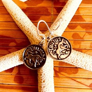 5/$10❤️❤️❤️NEW TAURUS MEDALLION DANGLING EARRINGS BY Alyce Rancour